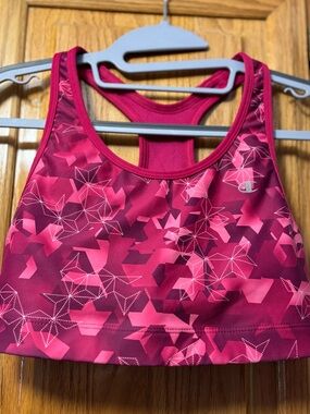 Champion Pink Geometric Racerback Sports Bra